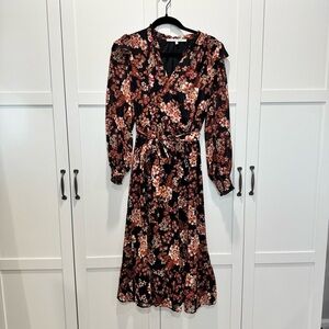 Collective Concepts: Floral Black and Red Women's Maxi Dress